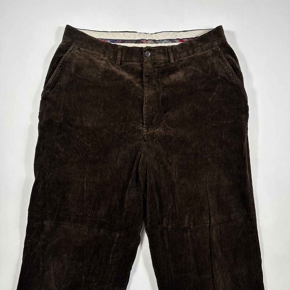 Polo Ralph Lauren Corduroy Pants Mens 36x30 Straight Leg Flat Front Brown Cotton